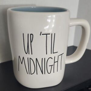 Rae Dunn Cinderella White and Blue 'Up 'Til Midnight' Mug